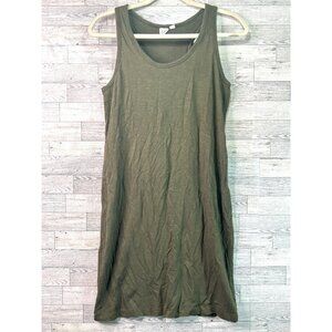 Gap Tank Top Dress Womens Olive Green Beach Shirt Vacation Stretch Casual Size S